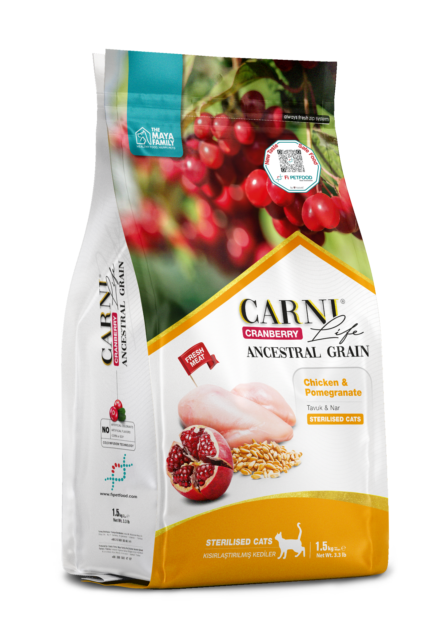 CARNI LIFE CRANBERRY ANCESTRAL GRAIN KEDİ TAVUK & NAR KISIRLAŞTIRILMIŞ 